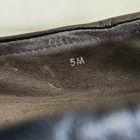 Stuart Weitzman softest leather gold bow/patent leather bow ballet flat shoes 5 - Picture 12 of 13